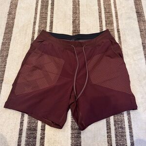 Men's Lululemon x Barry’s Athletic Drawstring Shorts - Burgundy Maroon